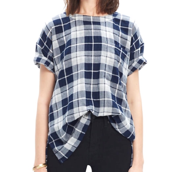 Madewell Oversized Tee in Emporia Plaid • M - Picture 1 of 4